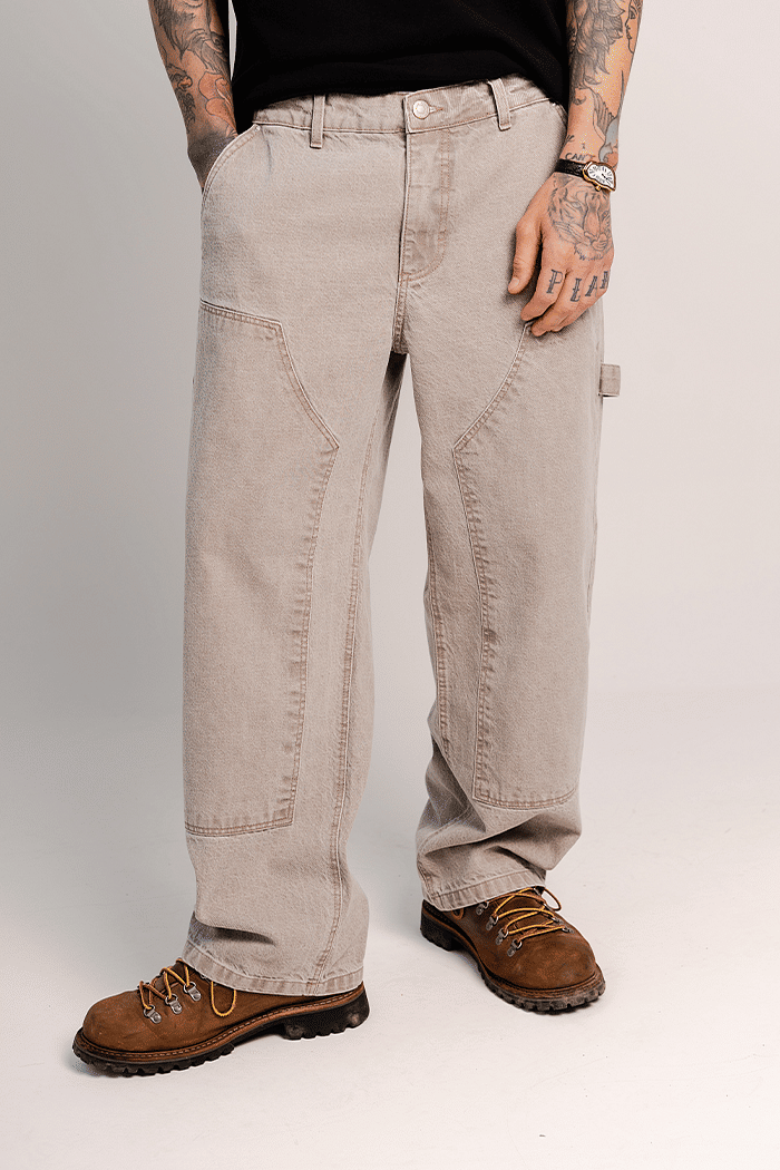 CALÇA SARJA CARPINTEIRO DOUBLE KNEE GREY | SEGUNDA LINHA