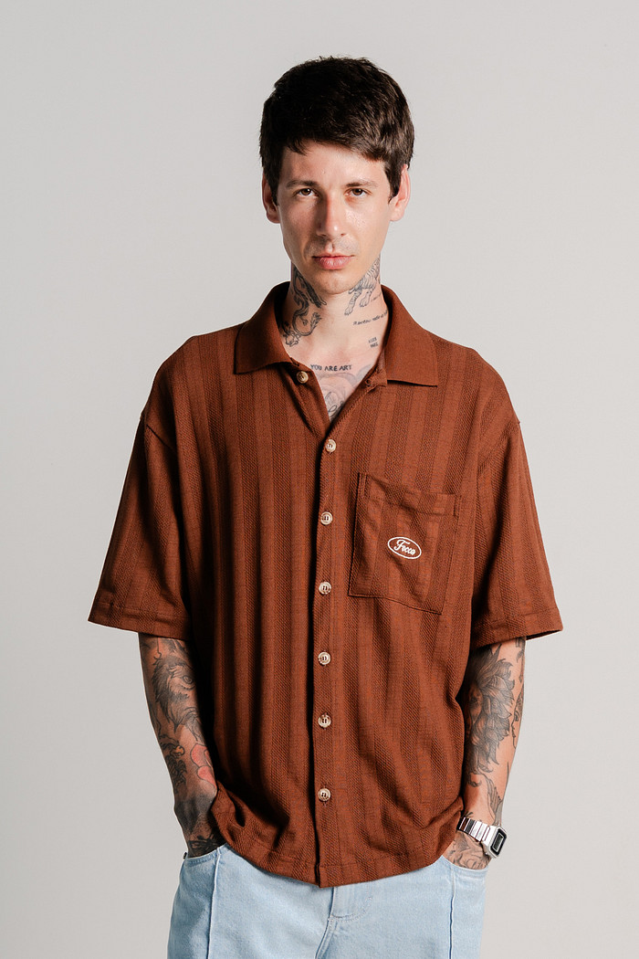 CAMISA TRICOT RESORT FOCCA MARROM