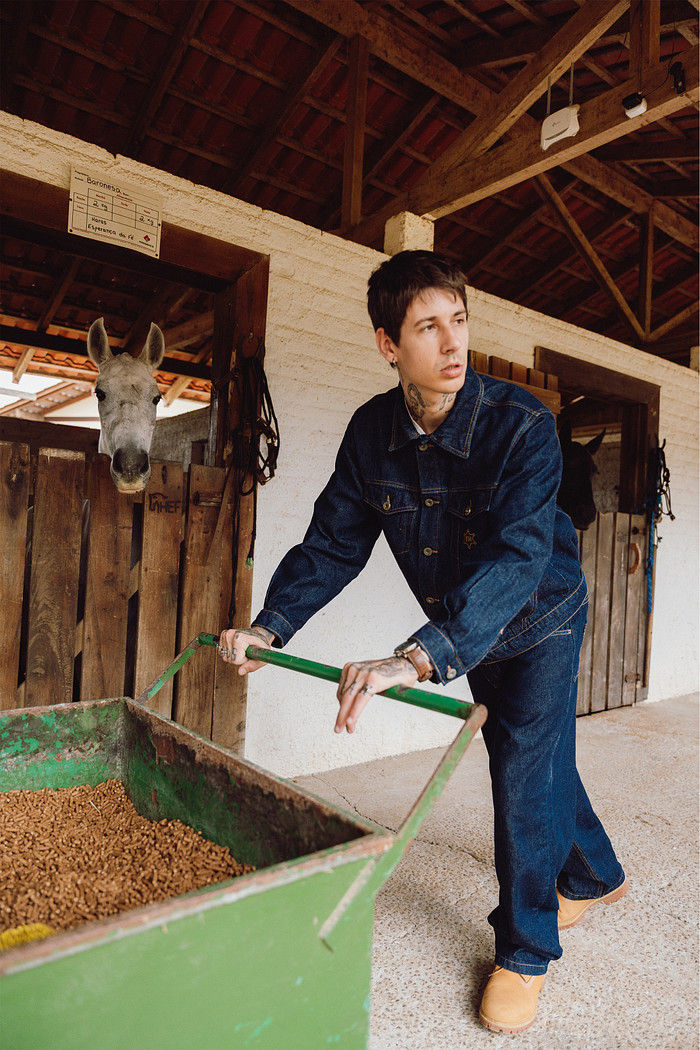 JAQUETA JEANS RAW DENIM BLUE