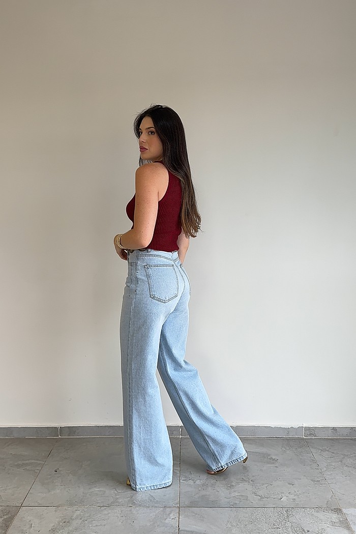 Calça Wide Leg Jeans Marcela