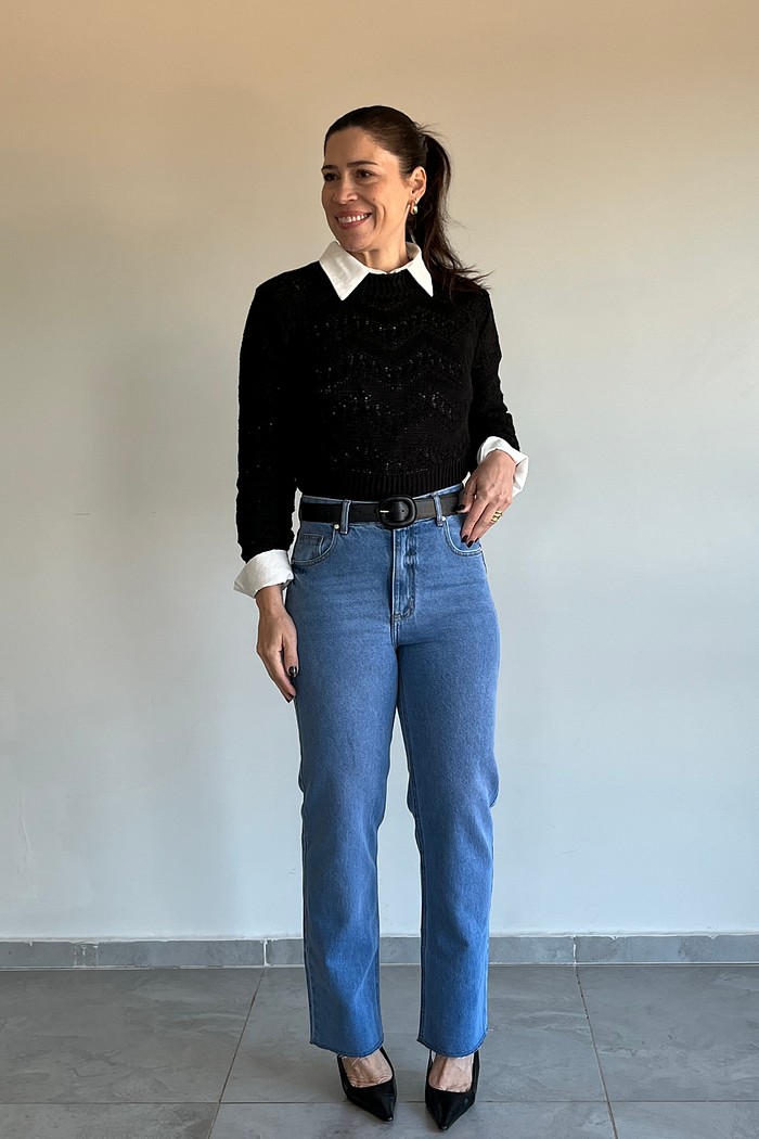 Calça Jeans Mom Fabiola - Cropped