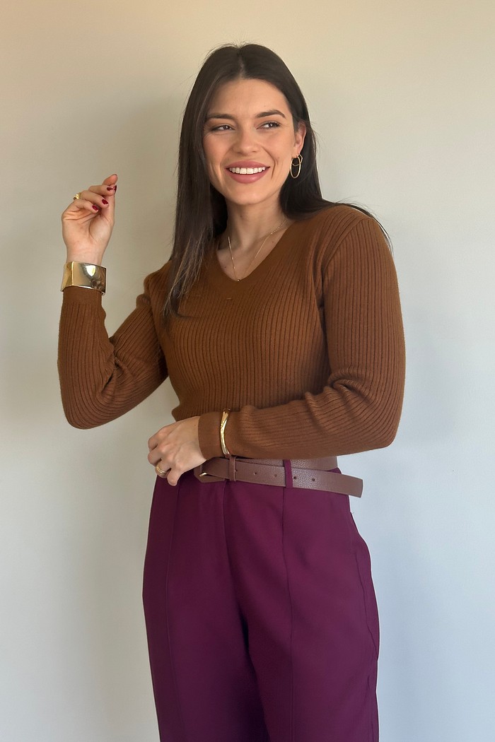 Blusa Elisa Tricot Gola V