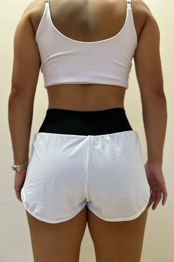 shorts duplo branco