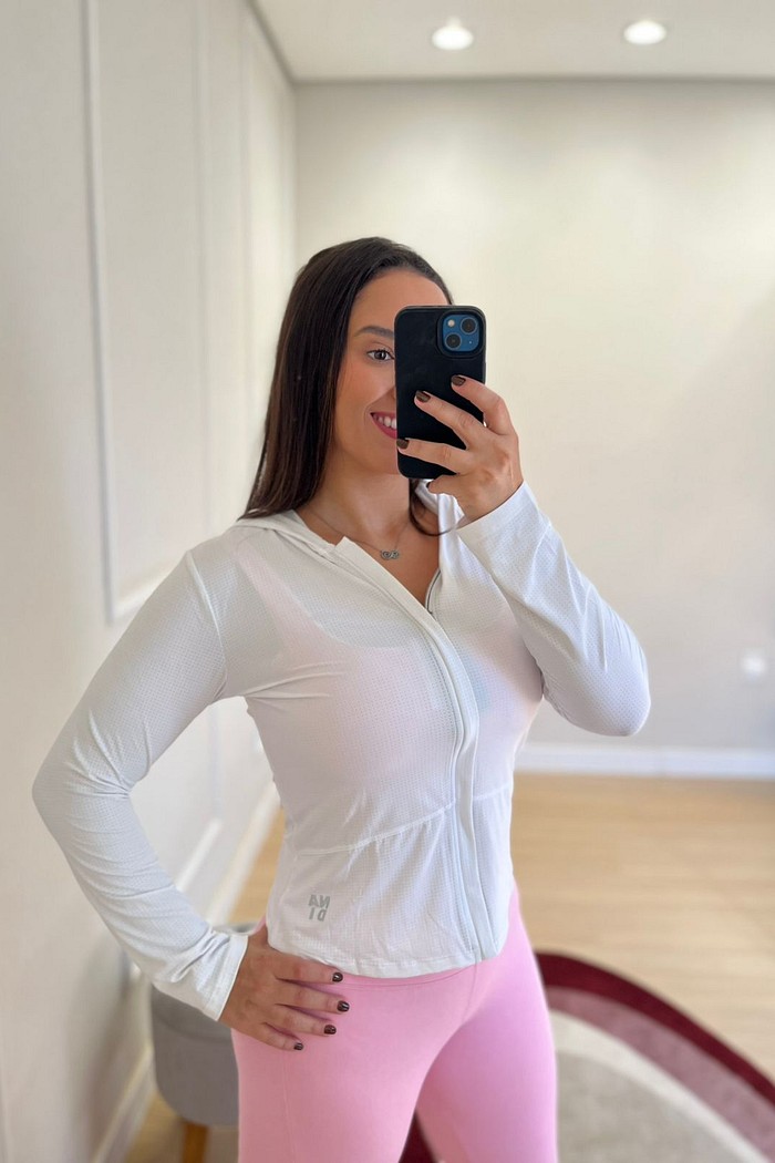 jaqueta capuz aerodry uv50 branco