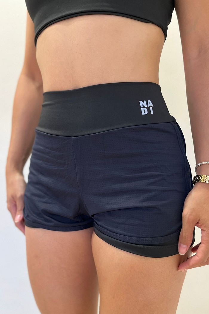 shorts duplo preto