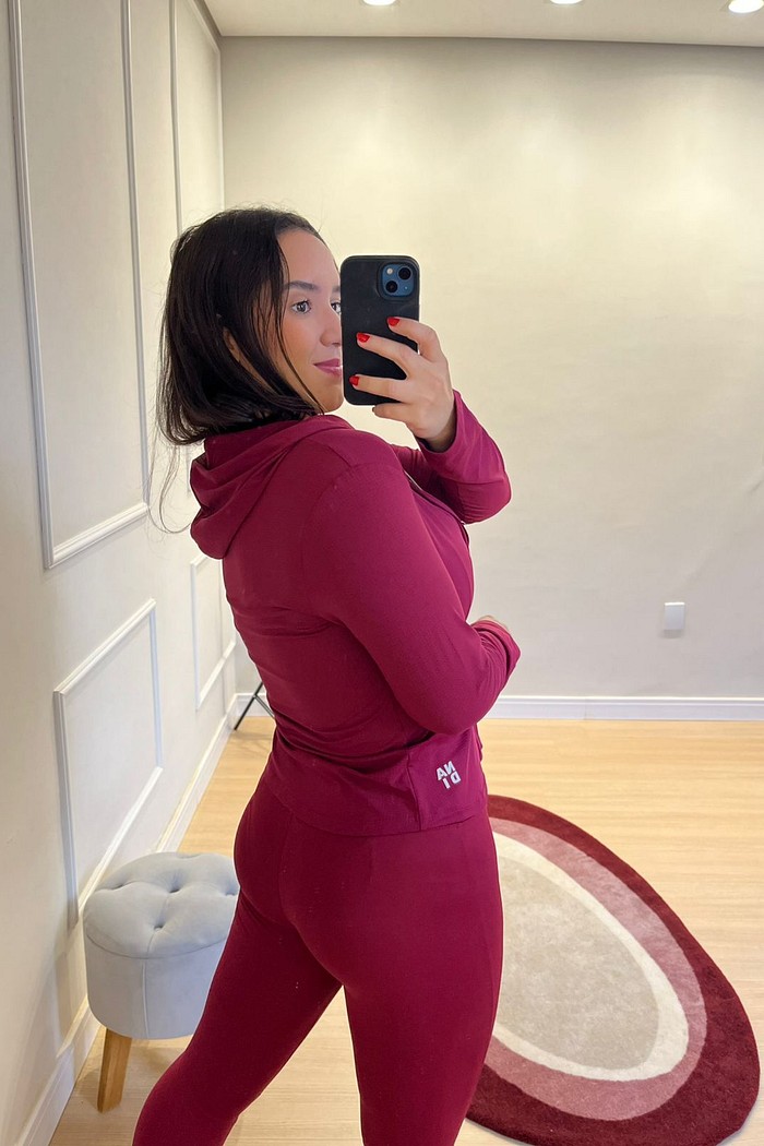 jaqueta capuz aerodry uv50 vinho