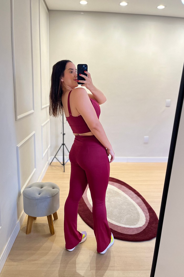 conjunto poliamida vinho