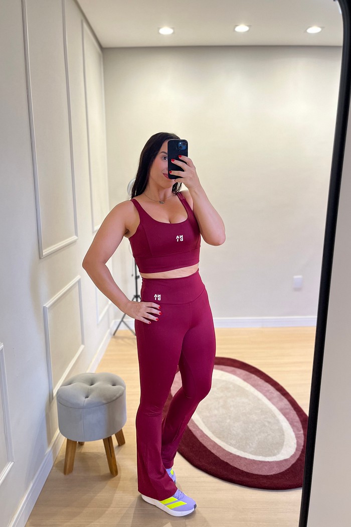 conjunto poliamida vinho