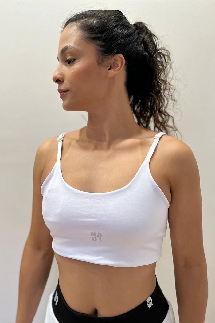 top alça regulavel branco