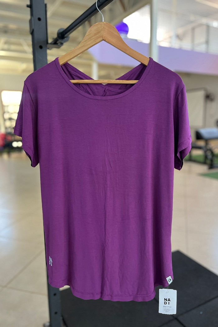 blusa trançada costas uva