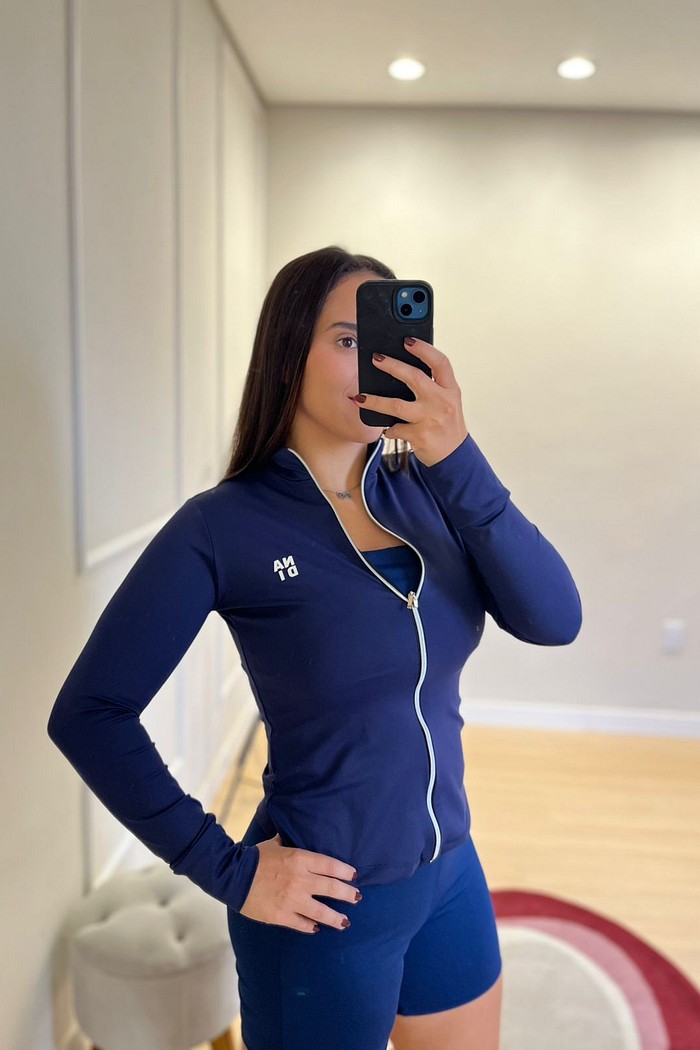 jaqueta aerobic azul marinho