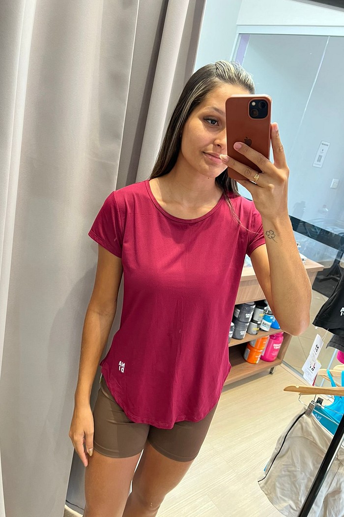 blusa manga aerdry uv50 rouge