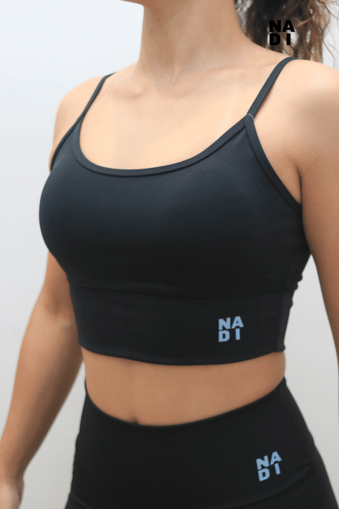 top alça com bojo preto