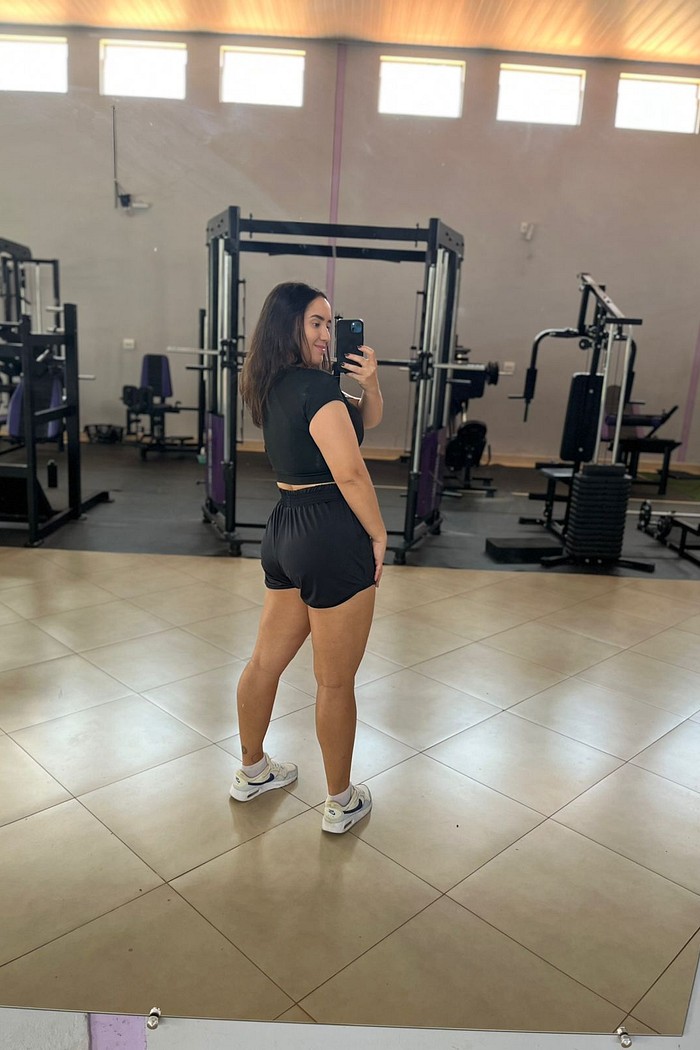 shorts duplo com bolso preto