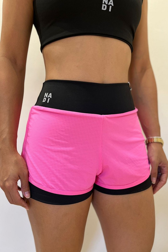 shorts duplo rosa