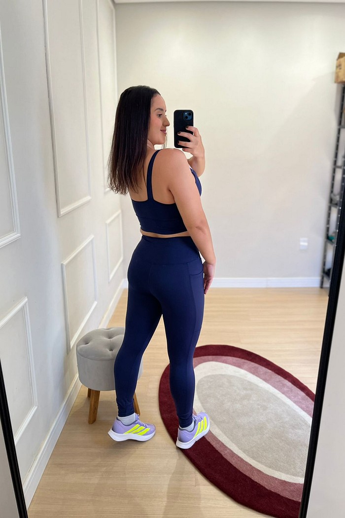 conjunto aerobic bolso azul marinho