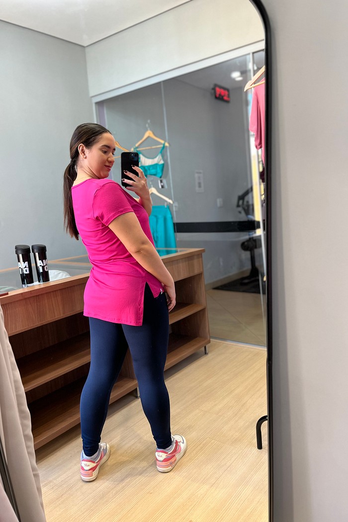 calça legging básica azul