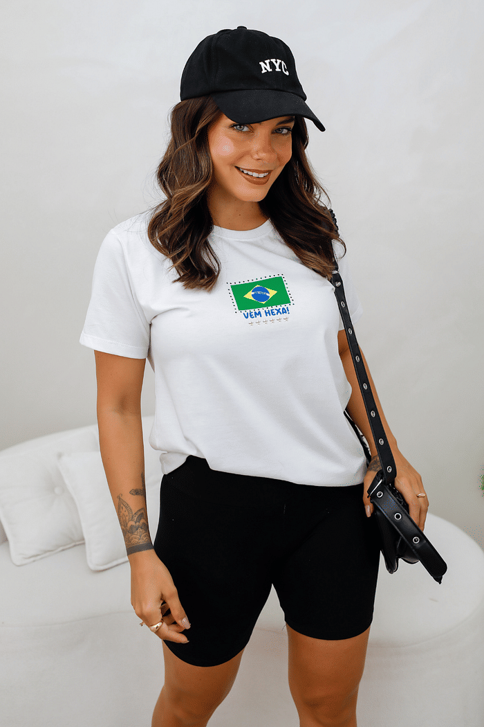 T-SHIRT _   VEM HEXA  [ APLIQUE DE STRASS]