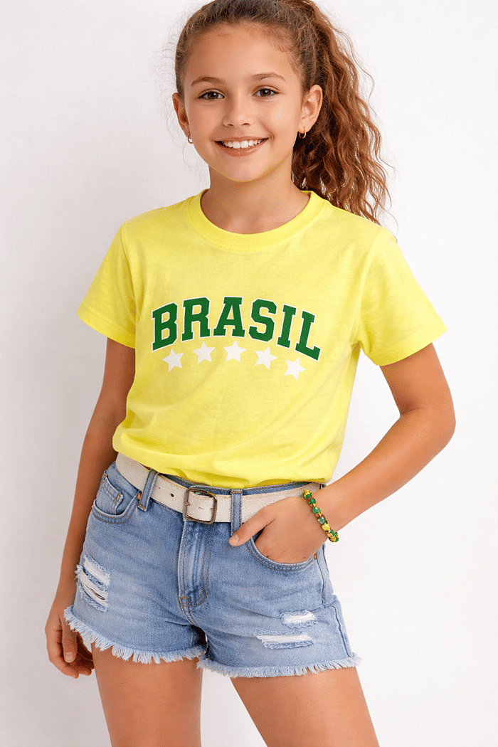T-SHIRT  _  BRASIL  [ESTRELAS] - INFANTIL