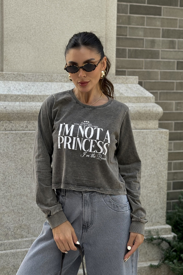 CROPPED MANGA LONGA  _  I'M NOT PRINCESS  _  MARMORIZADO