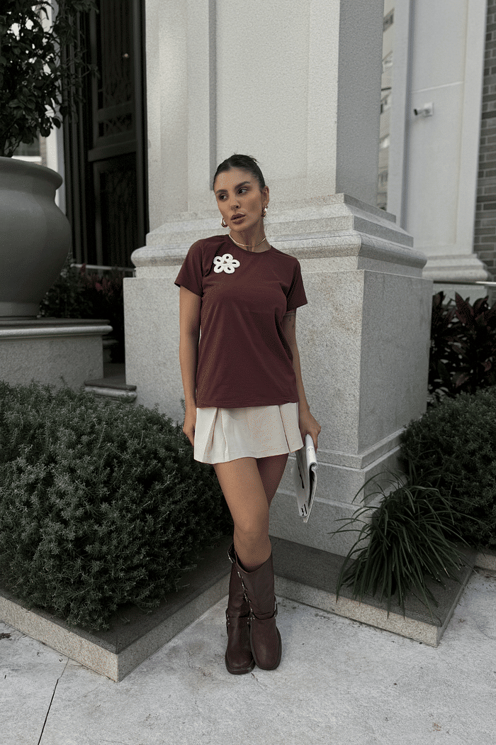 T-SHIRT  _  FLOR CROCHÊ - HAND MADE