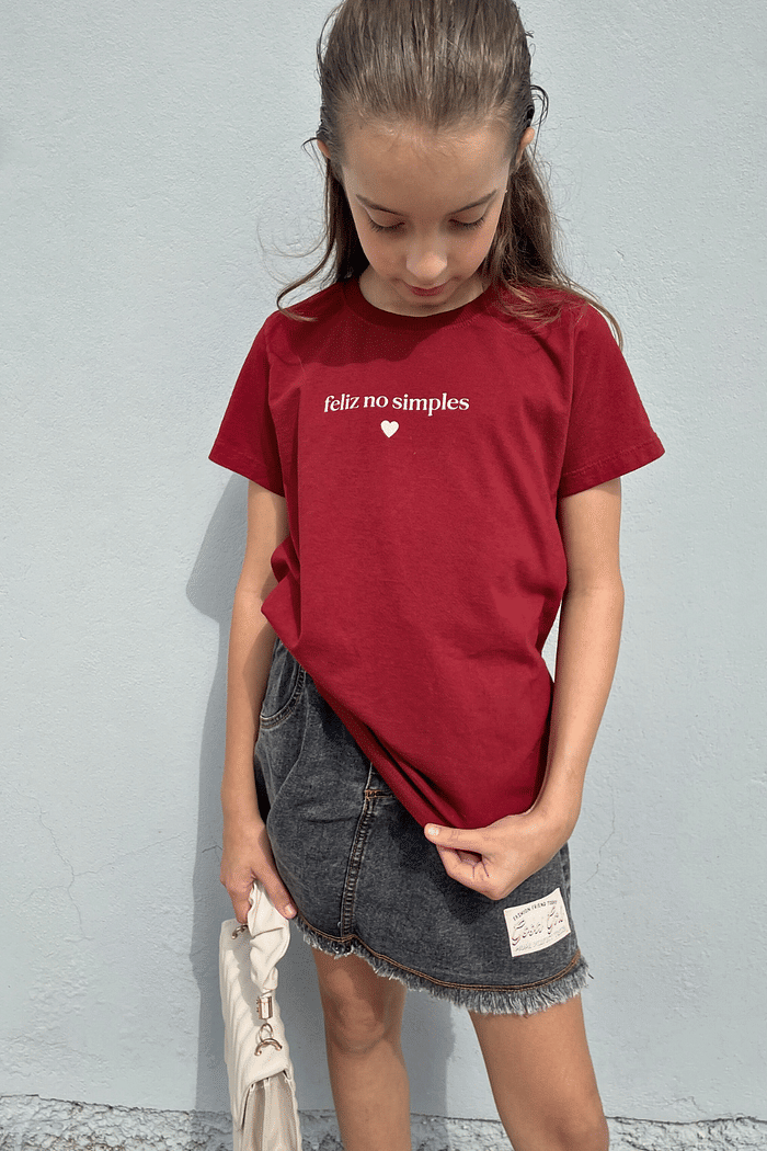 CAMISETA INFANTIL  _  FELIZ NO SIMPLES