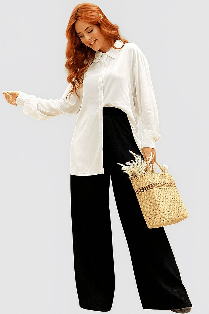 CAMISA OVERSIZED _ VISCOLINHO _ BRANCA