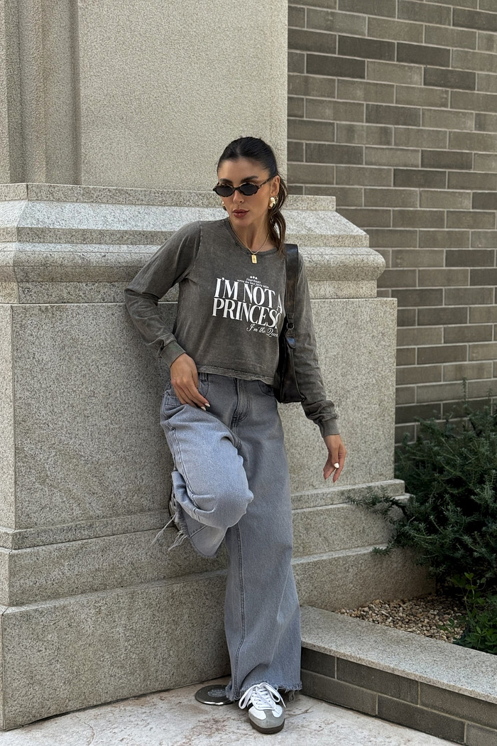 CROPPED MANGA LONGA  _  I'M NOT PRINCESS  _  MARMORIZADO