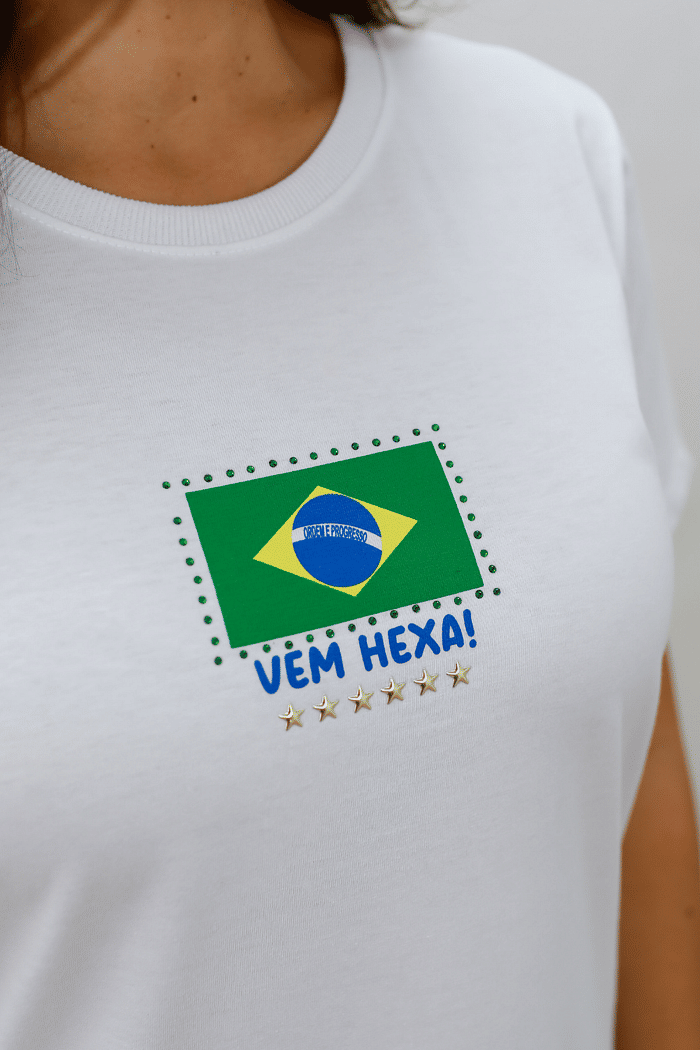 T-SHIRT _   VEM HEXA  [ APLIQUE DE STRASS]