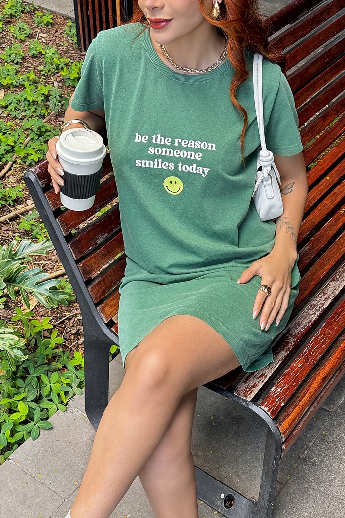 TEE DRESS  _  BE THE REASON  _  VERDE  MILITAR