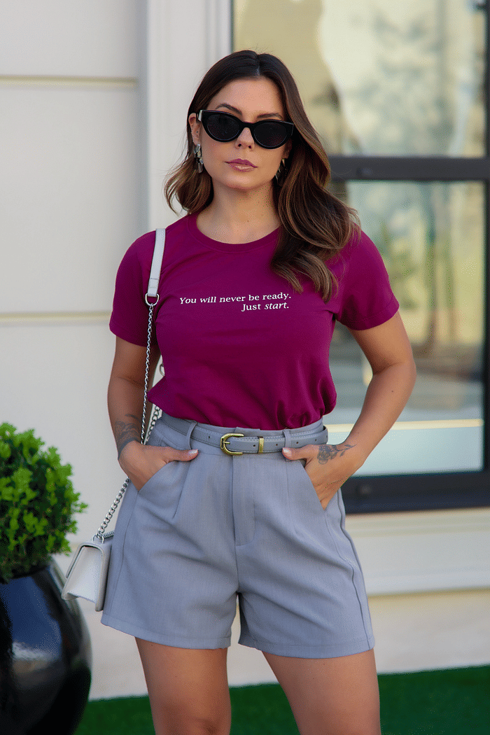 T SHIRT  _  YOU WILL NEVER BE READY   _  CABERNET