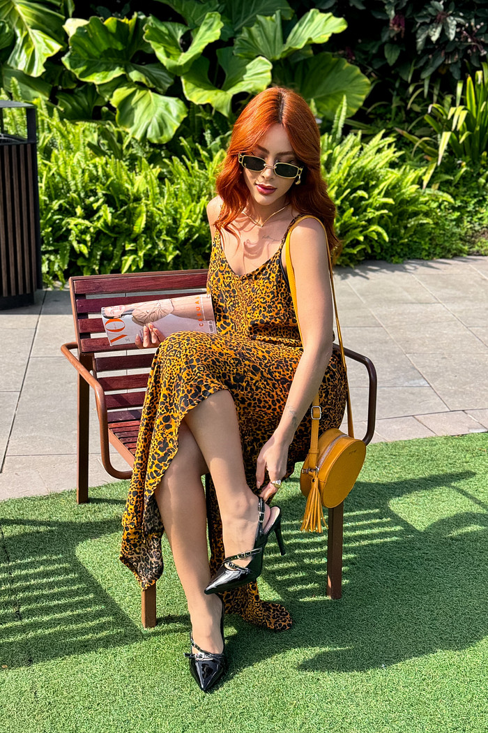 Vestido Slip Estampado - Onça