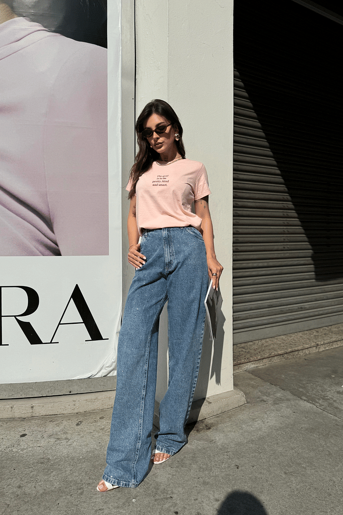 T SHIRT  _  THE GOAL IS TO BE  _  ROSA BLUSH