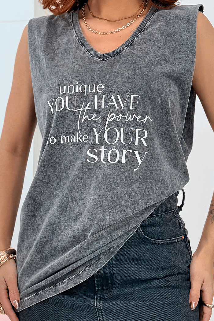 REGATA _ GOLA V _ OVERSIZED  _  UNIQUE  _  PRETO MARMORIZADO