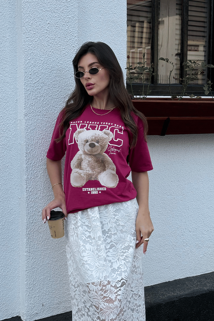 MAXI TEE _  NYC [URSO]  _  CEREJA