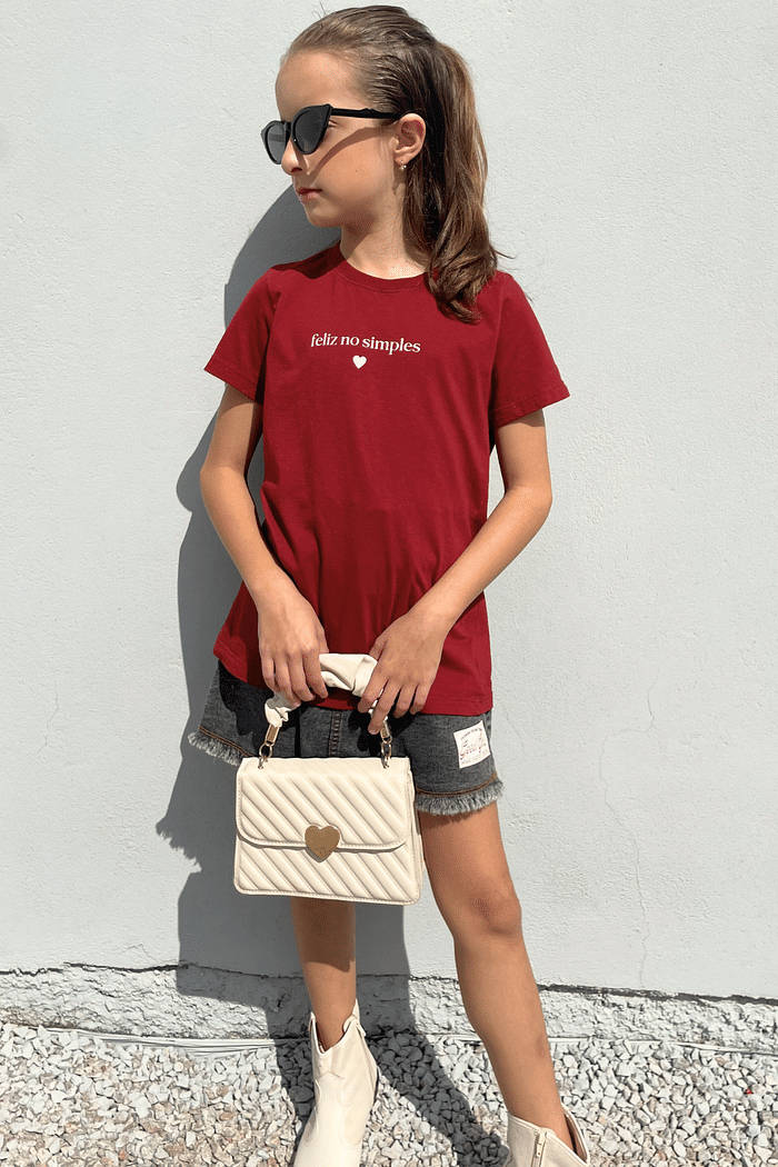 CAMISETA INFANTIL  _  FELIZ NO SIMPLES