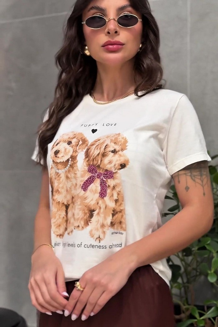 T SHIRT  _   PUPPY LOVE [ DOG ]