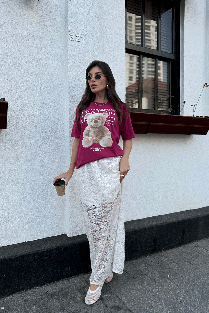 MAXI TEE _  NYC [URSO]  _  CEREJA