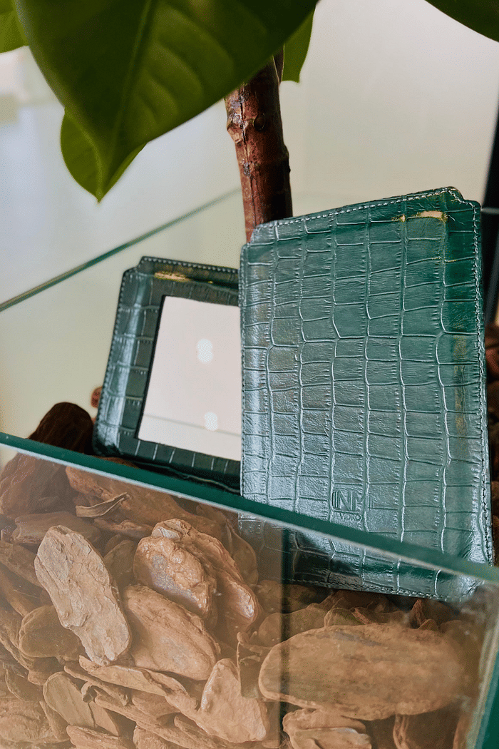 ESPELHO CROCO - VERDE ESMERALDA | 18,5X12,5 |