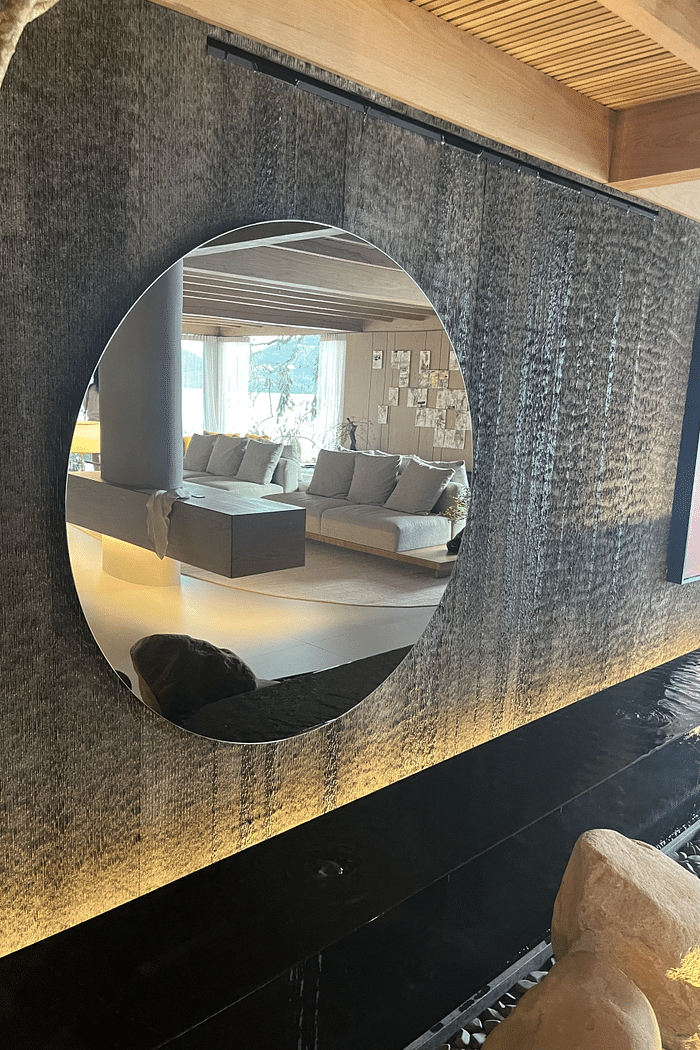 ESPELHO REDONDO SABRINA | 60CM DIÂMETRO | COM SUPORTE MÃO AMIGA