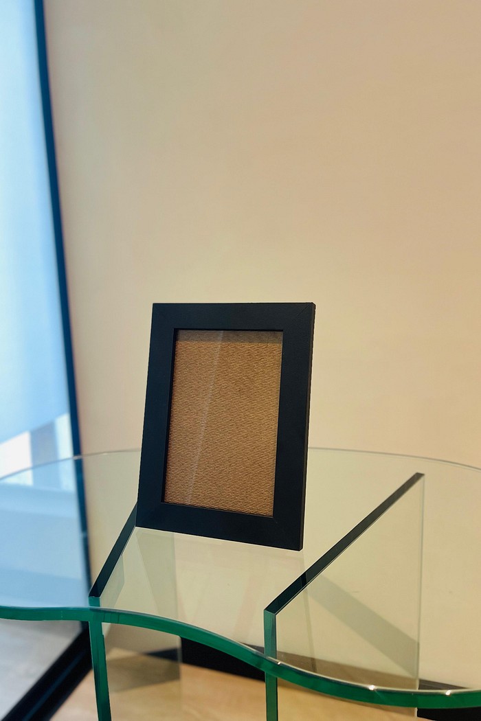 MOLDURA PRETA FOSCA - COM SUPORTE DE APOIO | 19cm X 14cm | VIDRO 2MM INCLUSO