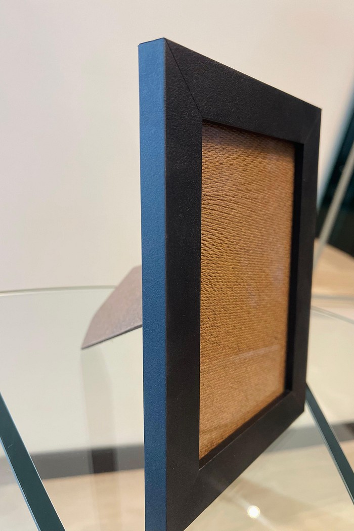 MOLDURA PRETA FOSCA - COM SUPORTE DE APOIO | 19cm X 14cm | VIDRO 2MM INCLUSO