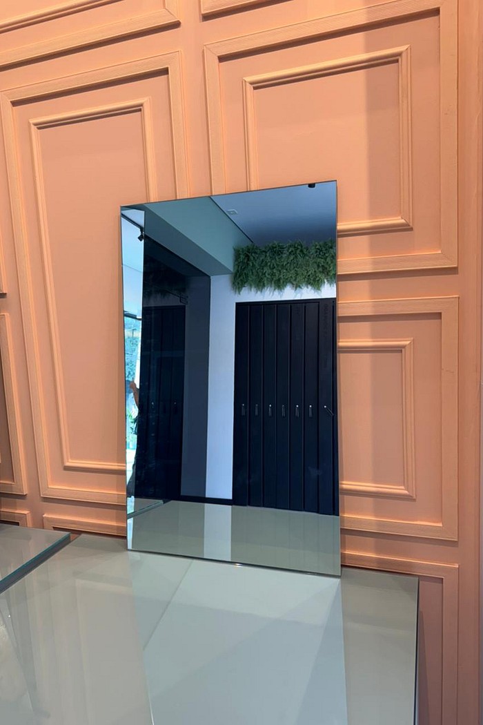 ESPELHO PRATA RETANGULAR | 50CM X 80CM | JÁ ACOMPANHA 4 BOTÕES FRANCESES - PEÇAS COM PEQUENAS AVARIAS