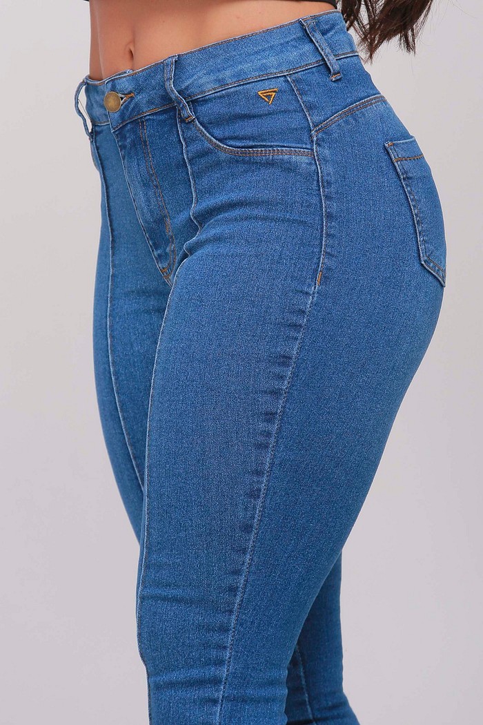 Calça Jeans Skinny Feminina com Nervura 24518