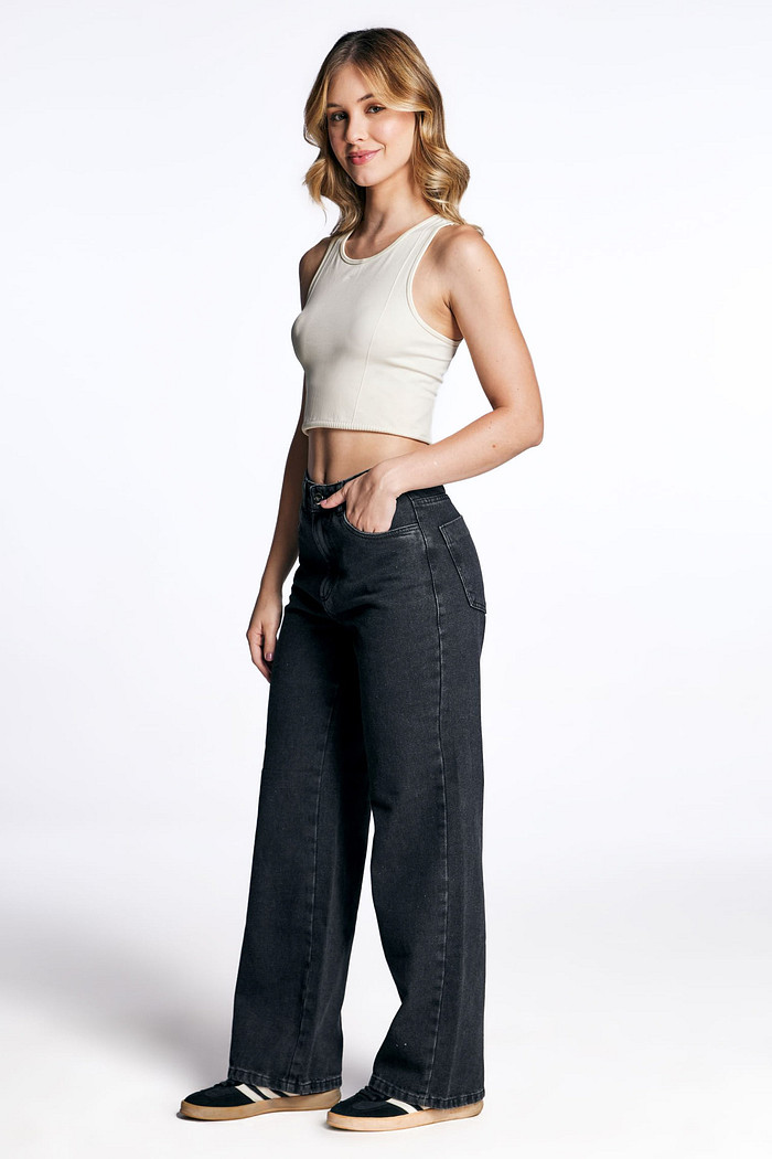 Calça Jeans Wide Leg Feminina Estonada 25795