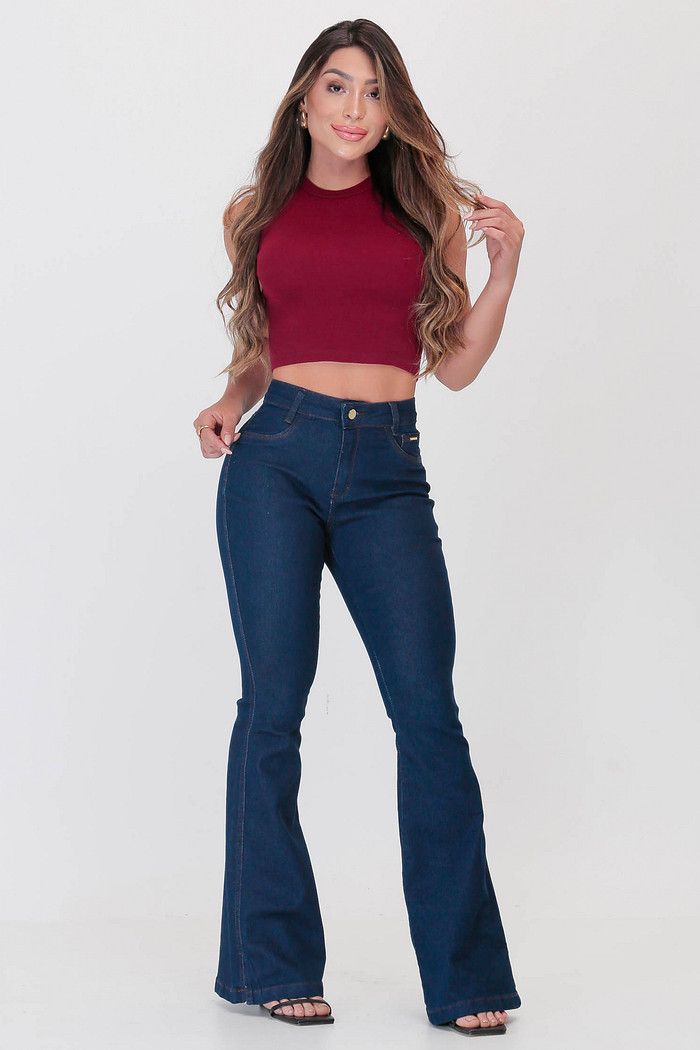 Calça Jeans Flare Feminina Cintura Alta 25093