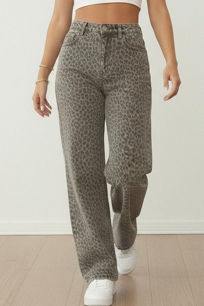 Calça Jeans Wide Leg Feminina Oncinha  26123