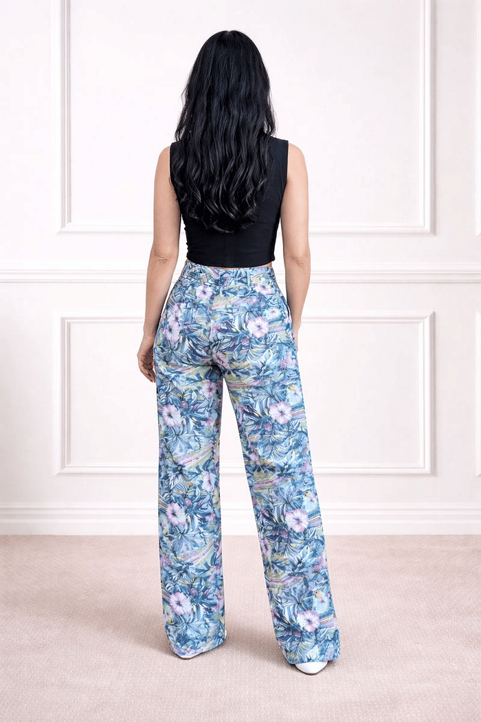 Calça Wide Leg Feminina Cintura No Lugar 25257