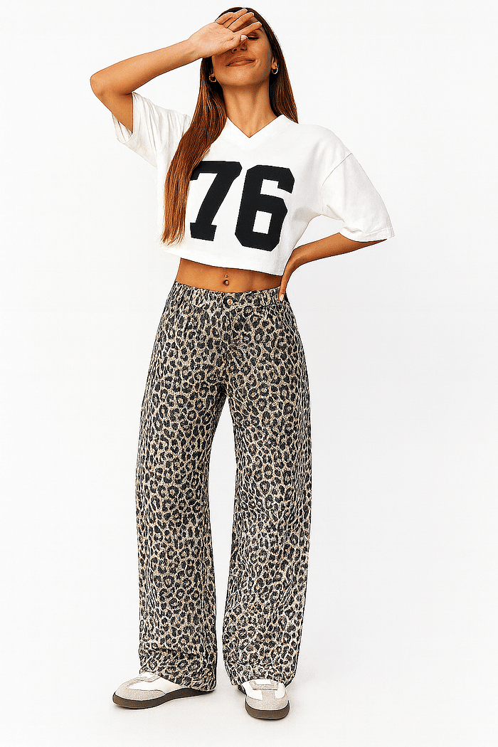 Calça Jeans Wide Leg Feminina Oncinha  26123
