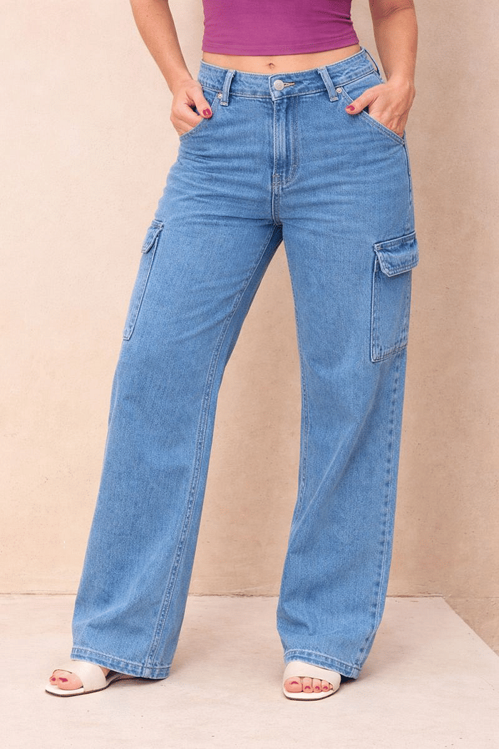 CALCA JEANS CARGO